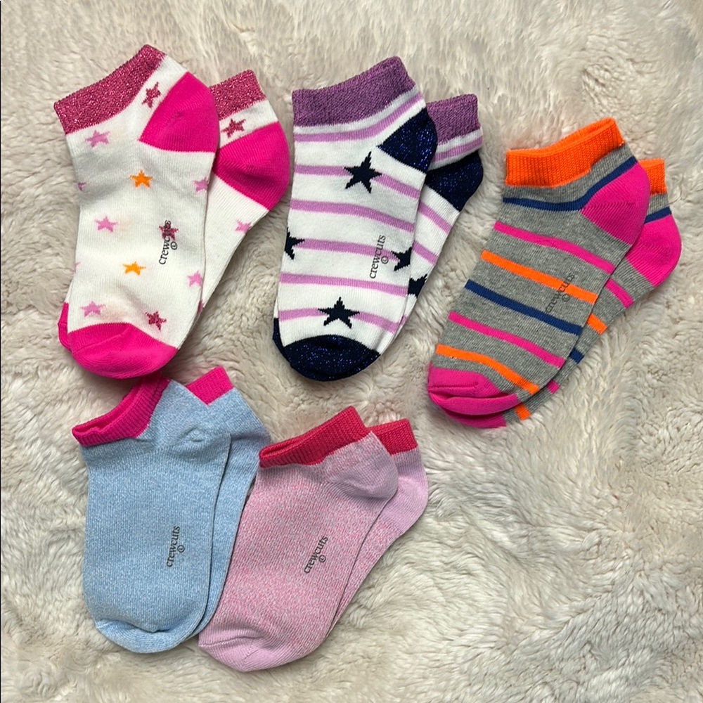 NEW Crewcuts/Jcrew Girls Ankle Socks 5-pack Large
